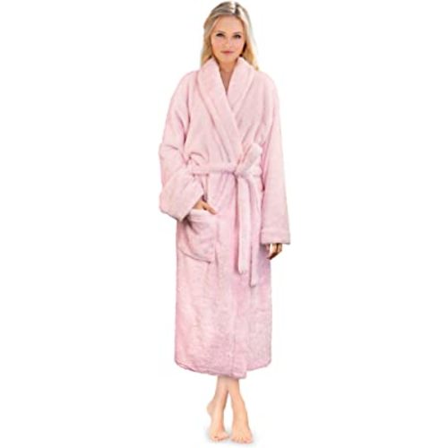 PAVILIA Premium Womens Plush Soft Robe Fluffy, Warm, Fleece Sherpa Shaggy Bathrobe