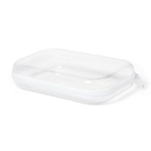 Hard Sided Zipper Pencil Case Clear - up&up™: PET Material, 8.75" Width, 6.25" Depth, 2" Height, 0.109 lbs, Zipper Closure