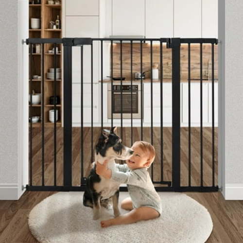 Baby Safety Gate, 36" Tall, 29.5-48.8" for Stairs and Doorway,Pressure Mount Gate for Ages 6 to 36 Months,Black