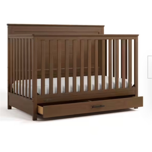 Tristan Hazelnut 5-in-1 Convertible Crib with Drawer