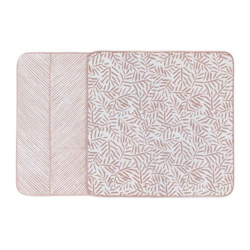 Toddlekind Portable Baby Mat – Organic Cotton 47" x 47" Reversible Indoor/Outdoor Playmat for Babies, Toddlers, Picnics, Patio, and Garden Use 0m+ Seashell (Pink)