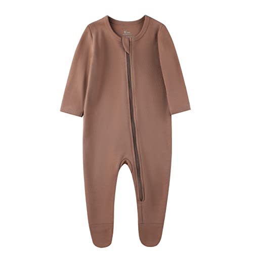 O2 BABY Baby Boys Girls Organic Cotton Zip-Front Sleeper Pajamas, Footed Sleep 'n Play