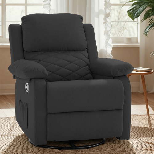 GELLOAN, Gelloan 360° Swivel Recliner Chair, Small Rocker, Black