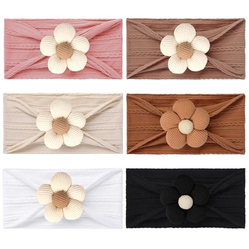 6PCS Baby Flower Headbands Baby Girls Nylon Headband Soft Hairbands Hair Accessories for Newborn Infant Toddler Kids