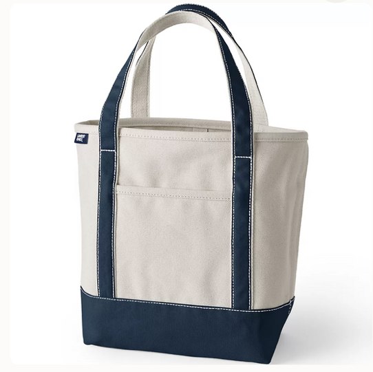 Medium 5 Pocket Open Top Canvas Tote Bag | Lands' End