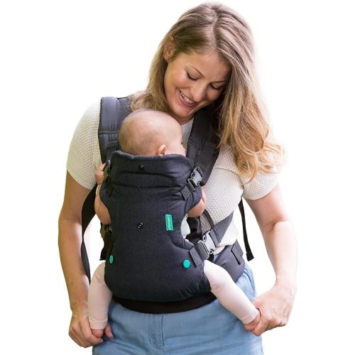 Infantino Flip Advanced 4-in-1 Baby Carrier - Ergonomic, Convertible, Face-in and Face-Out Front and Back Baby Carrier for Newborn to Toddler 8-32 lbs, Black
