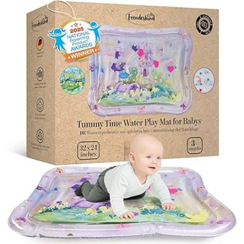 Premium Water Play Mat XXL – Award-Winning Inflatable Tummy Time Water Mat – Sensory & Motor Development Designed by Professional Educators – Certified 100% Baby-Safe Materials - Pink