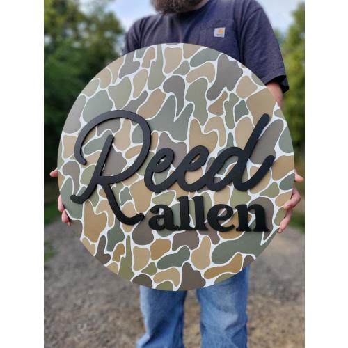 The Little Lumber Co. Exclusive Camouflage Printed Name Sign