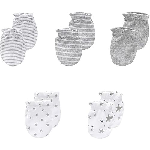 5 Pack Unisex New Born Boy Girls No Scratch Mittens Cotton Soft Baby Gloves Accessory 0-3 Months Baby Essentials
