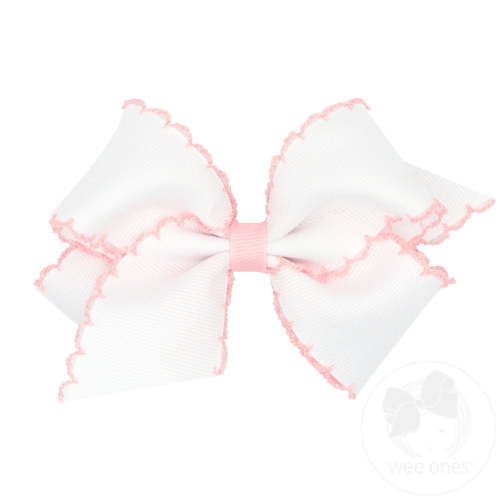 Small Moonstitch Grosgrain Hair Bow with Contrasting Wrap
