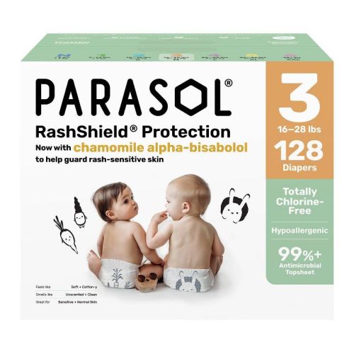 Parasol Chlorine-Free Diapers with RashShield Protection - Size 3 - 128ct