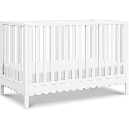 DaVinci Sammy Scallop 4-in-1 Convertible Crib in White, GREENGUARD Gold Certified