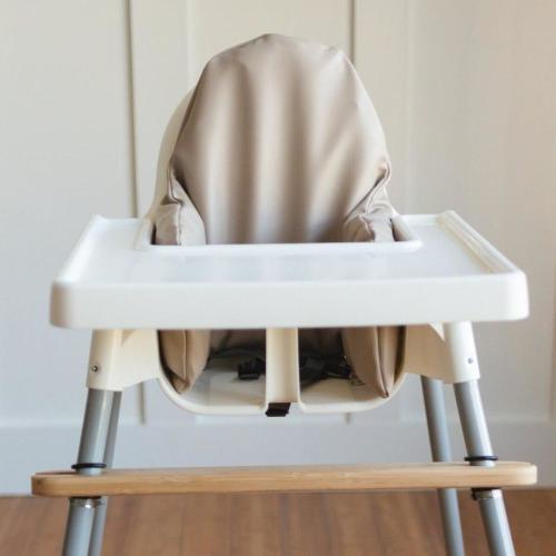 Beige Vegan Leather Cushion Cover for IKEA Antilop Highchair - High Chair Cushion - Wipeable Stain Resistant - Baby  Highchair Accessories