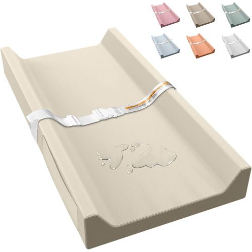 Vegan Leather Baby Changing Pad, Waterproof & Wipeable Soft Diaper Changing Mat 32“ x 16.6" Comfortable Infant Changing Station for Dresser & Table