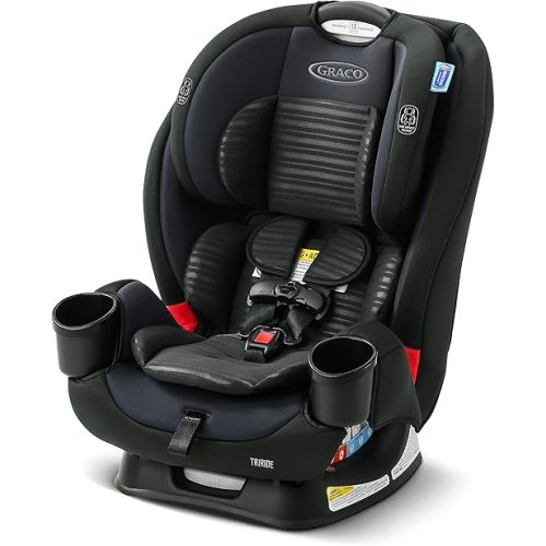 Graco TriRide 3-in-1 Reclining Car Seat, Clybourne - Rear & Forward Facing Car Seat, Highback Booster, Adjustable Headrest