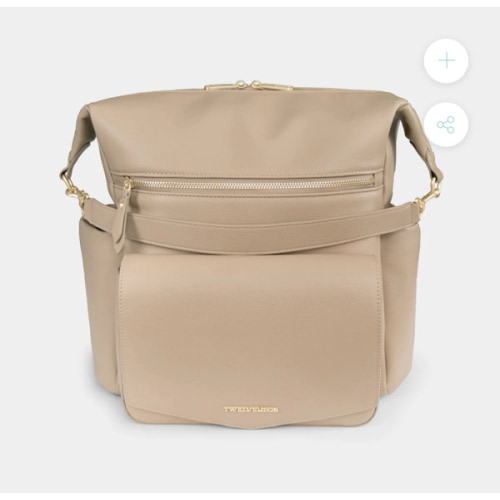 Peek-A-Boo Vegan Leather Convertible Hobo Backpack 2.0 in Taupe