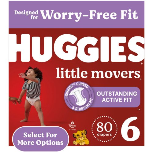 Huggies Little Movers Baby Diapers, Size 6, 80 Ct (Select for More Options)
