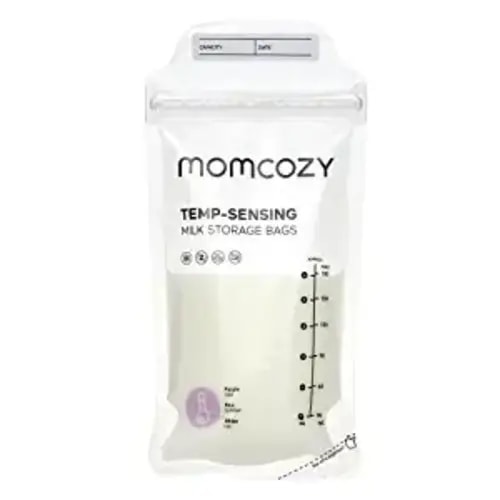Momcozy Breastmilk Storing Bags, Temp-Sensing Discoloration Milk Storing Bags for Breastfeeding, Disposable Milk Storage Bag with 6 Ounce Self Standing, No-Leak Milk Freezer Storage Pouches, 120pcs - 120 Count