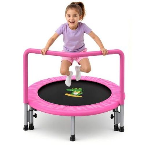 BCAN 36" Toddler Trampoline for Ages 1-6 – ASTM Certified Kids Mini Trampoline, Foam Handle & Thickened Safety Cover