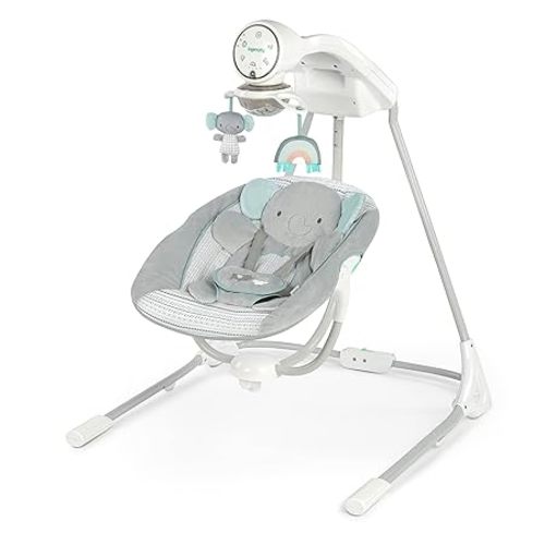 Ingenuity InLighten Soothing Baby Swing - Van The Elephant