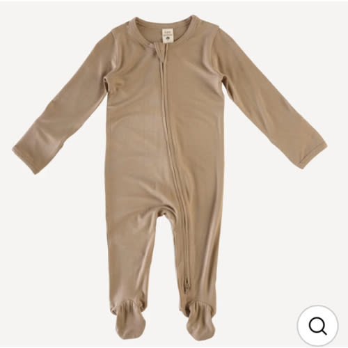 long sleeve zipper footie | mushroom cap | viscose from bamboo