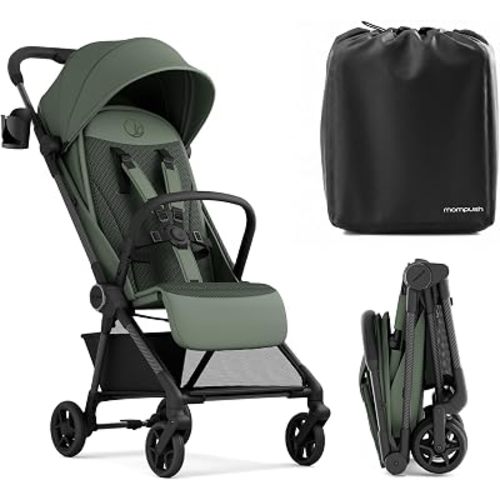 Mompush Nexis Carbon Fiber Lightweight Travel Stroller, Carry-On, Forest