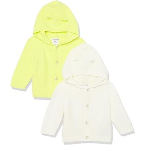 Amazon Essentials Unisex Babies' Hooded Sweater, Pack of 2