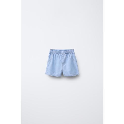 FLUID DENIM SHORTS - Light blue | ZARA United States