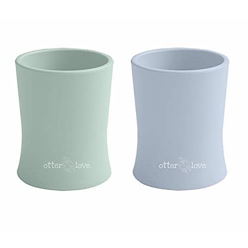 otterlove Silicone Baby & Toddler Training Cup - Pediatric OT Approved - 100% Platinum Pure LFGB Silicone - Unbreakable - Plastic Free - Tiny Cup Perfect for Baby Led Weaning