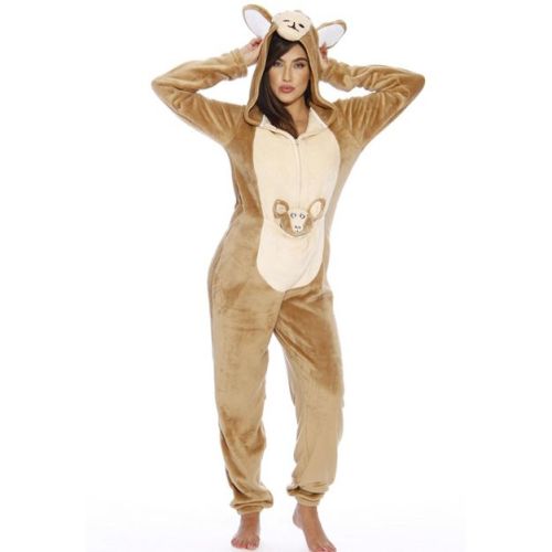 Just Love Womens One Piece Winter & Christmas Character Adult Bodysuit Hooded Pajamas 6307-XL