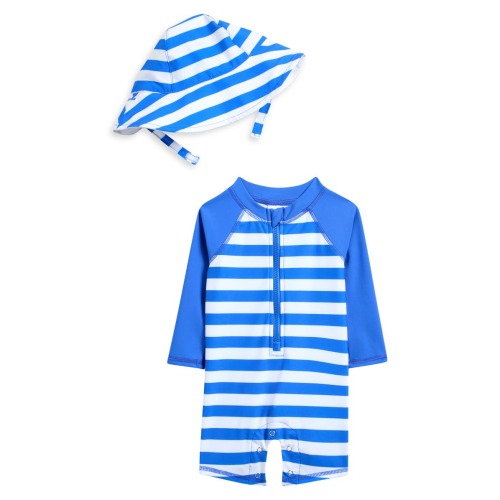 One-Piece Romper Swimsuit & Bucket Hat Set