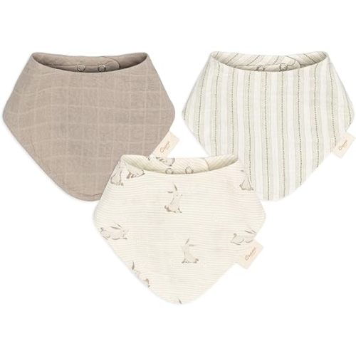 Crane Baby Soft Baby Bib Set, 100% Cotton Muslin Baby Bibs, Soft and Absorbent Drool Bib For Babies