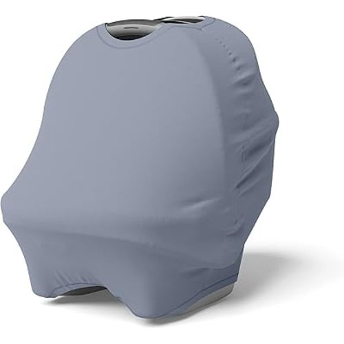 Natemia 4 in 1 Baby Car Seat Cover - Multi-Functional Stretchy & Soft Canopy, Nursing, Shopping Cart, & High Chair Cover
