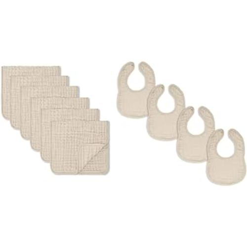 Comfy Cubs Muslin Burp Cloths and Muslin Baby Bibs Bundled