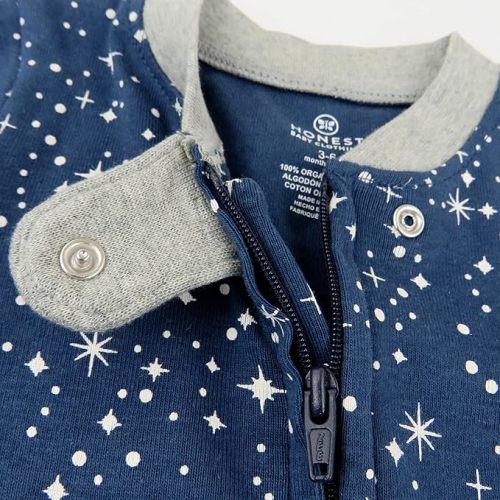 HonestBaby Baby Boys' 2-Pack Sleep and Play Footed Pajamas One-Piece Sleeper Jumpsuit Zip-front Pjs Organic Cotton