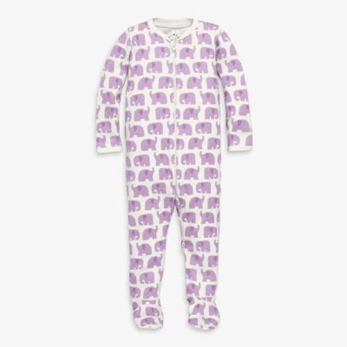 Primary Baby Organic Zip Footie in Stream Sheep Size 6-9 Months
