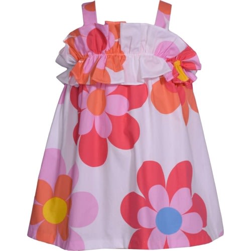 Baby Pop Floral Babydoll Dress, 3-6M, Pink/ Red Multi
