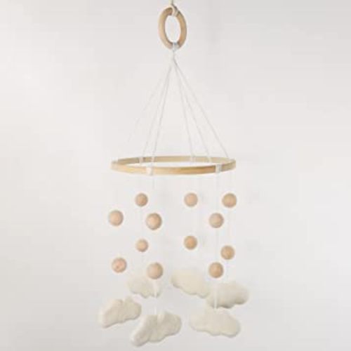 Felt Cloud Mobile for Crib - Baby Mobile for Crib - Crib Mobile for Girls, Boys - Boho Crib Mobile - Felt Cloud