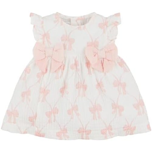 Mud Pie Girls' One Size Bow Printed Baby Dress