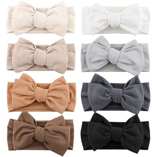 Niceye Baby Girls Headbands with Bows Handmade Hair Accessories Stretchy Hairbands for Newborn Infant Toddler