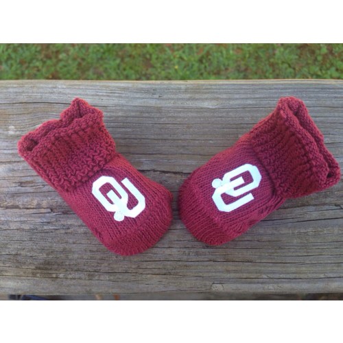 Oklahoma sooners baby booties