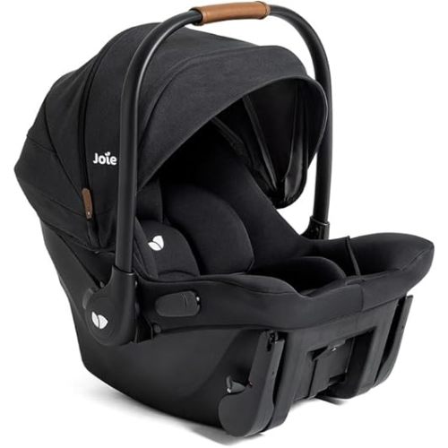 Joie Ginger and Mint Latch Travel System – 4-in-1 Travel System with Base-Free Infant Car Seat & Stroller, Built-in Latch for Easy Install and an Included All-Terrain Stroller (Shale Dark)