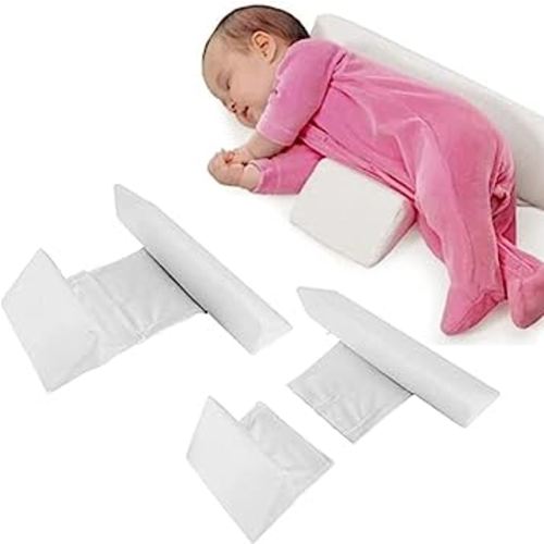 Baby Side Sleeper Wedges for Newborn Sleeping 45° Inclined Triangle Support Design - Anti Roll Soothing Nursing Pillow for Infant Toddler - Body Hugging Pillow to Relieve Intestinal Flatulence (white)