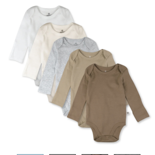5-Pack Organic Cotton Long Sleeve Bodysuits | Honest Baby Clothing