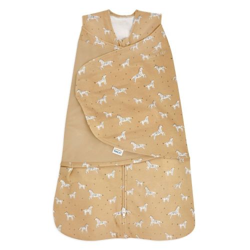 HALO 100% Cotton Sleepsack Swaddle Wrap - Zebra - S: Inverted Zipper Closure, Sleeveless Design, 1.5 TOG Swaddle