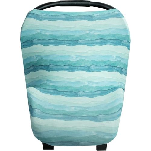 Copper Pearl Multi-Use Cover: Car Seat Covers, Nursing Cover, and Stroller Cover for Sun - Stretchy Fabric, All-Season Use, Stylish Designs, Easy Access for Moms - Waves