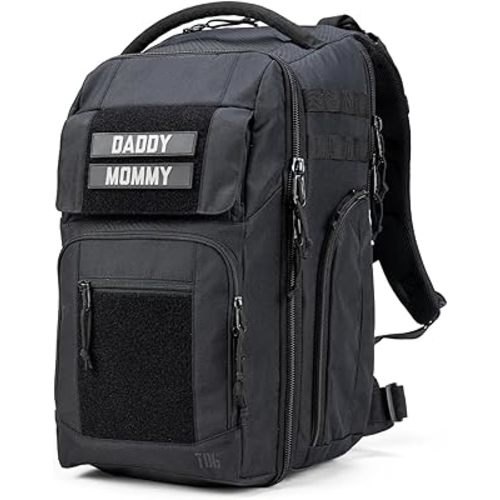 Tactical Baby Gear Everyday Diaper Bag Backpack for Men w/Changing Mat (Black Everyday)
