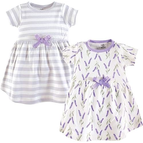 Touched by Nature Girls' One Size Organic Cotton Short Long-Sleeve Dresses