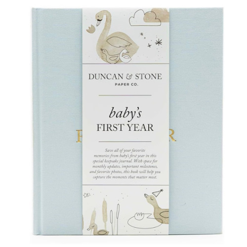 Baby First Year Book - Heirloom Keepsake Baby Memory Book to Record Important Milestones, Photos & More - Pregnancy Books (Sky Blue,112 Pages)
