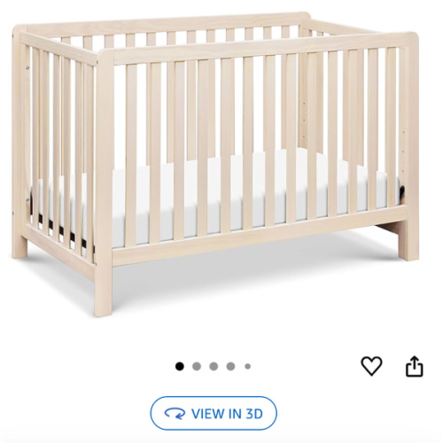 Carter's by DaVinci Colby 4-in-1 Convertible Crib - GREENGUARD Gold Certified Convertible Baby Crib to Toddler Bed, Daybed, Full-Size Bed - Wooden Baby Bed w/Four Adjustable Heights - Washed Natural